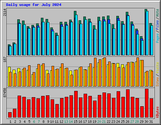 Daily usage for July 2024
