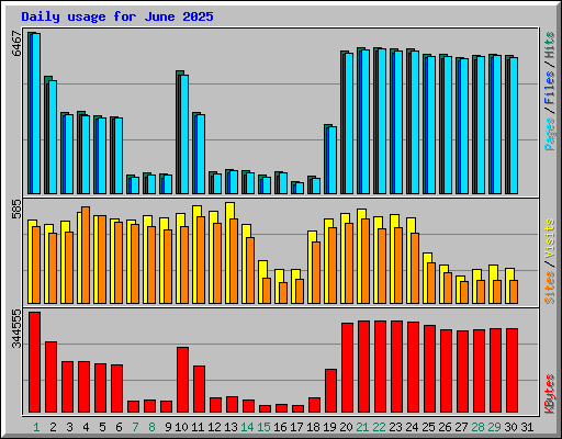 Daily usage for June 2025