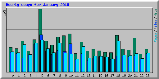 Hourly usage for January 2018
