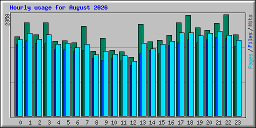 Hourly usage for August 2026